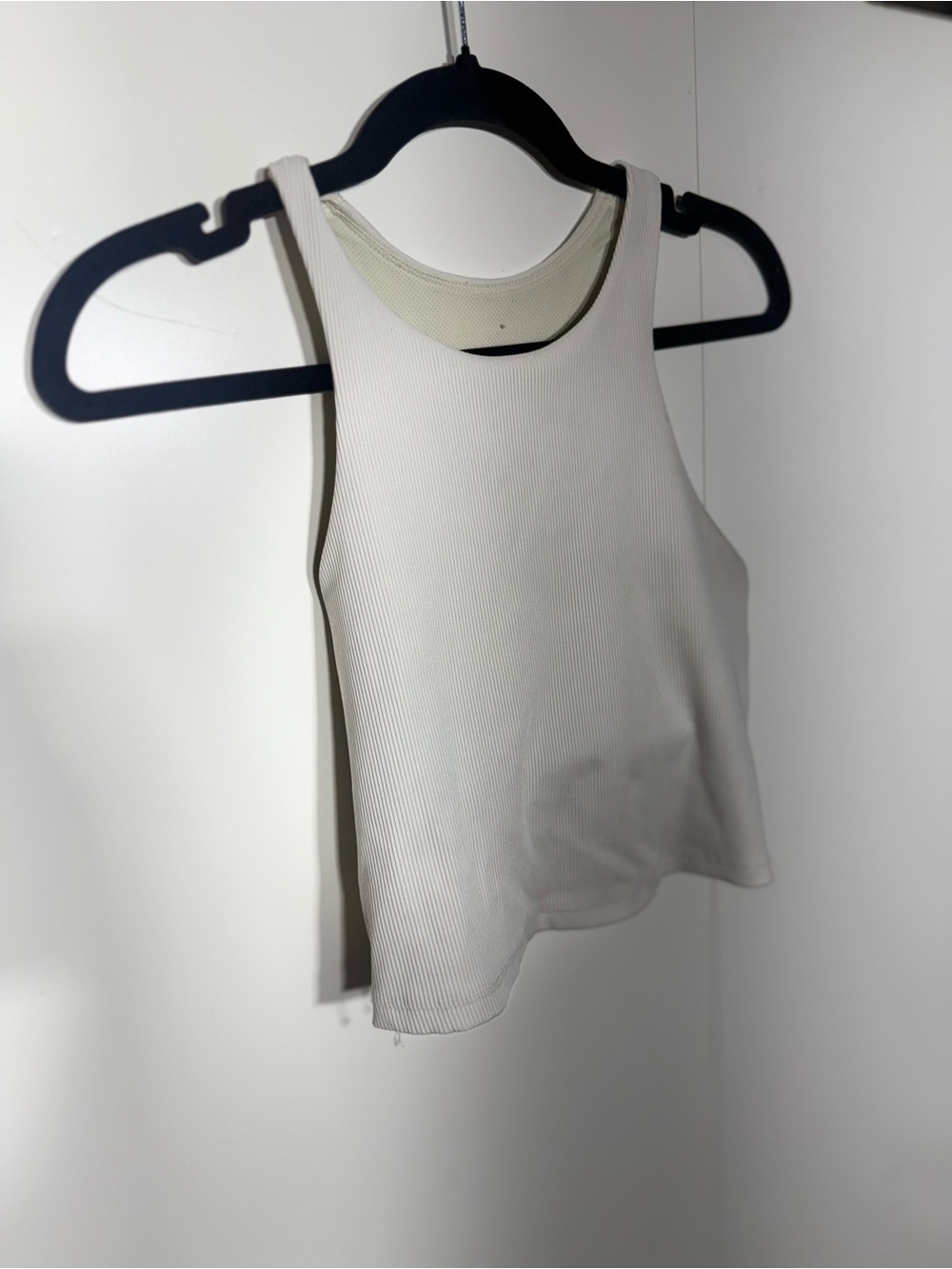 all in motion Cream Ribbed Racerback Tank Top
